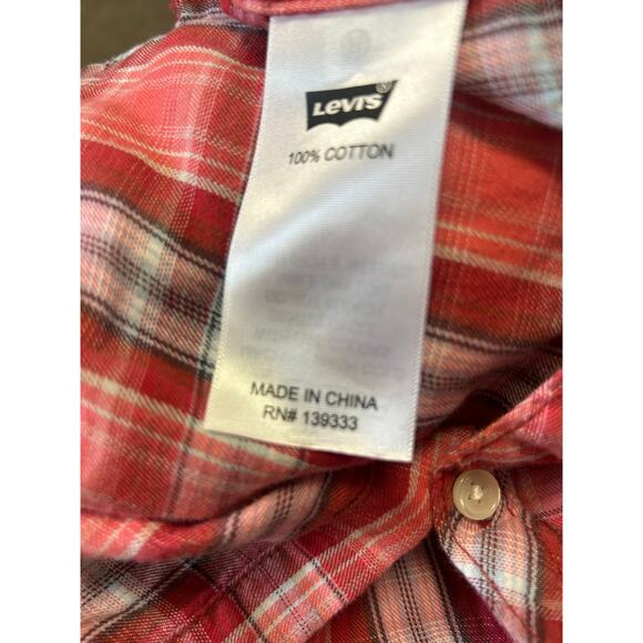 Levi’s Women’s‎ Plus Size Large Pink Plaid Flannel Western Shirt - Picture 8 of 9